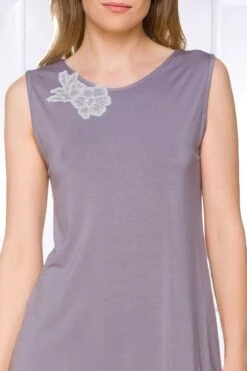 Coemi - Tia Micromodal Nightdress - Lavender -Exquisites Dessous-Geschäft COEMI TIA SHORT NIGHTDRESS NO SLEEVES LAVENDER CREAM 1 1280x1280