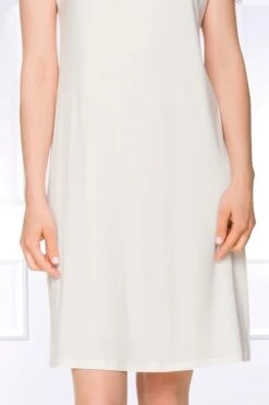 Coemi - Tia Micromodal Nightdress - Champagne -Exquisites Dessous-Geschäft COEMI TIA SHORT NIGHTDRESS SHORT SLEEVES CREAM LAVENDER 2 1280x1280