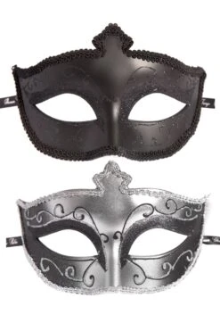 Fifty Shades Of Grey - Masks On Set Of Masks - Black Silver