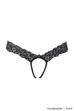 Luxxa - Open Thong - Idylle Line -Exquisites Dessous-Geschäft LUXXA IDYLLE STRING OUVERT SCHWARZ 1 1280x1280