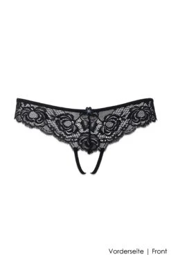 Luxxa - Open Tanga - Idylle Line -Exquisites Dessous-Geschäft LUXXA IDYLLE TANGA OUVERT SCHWARZ 3 1280x1280