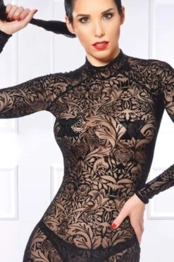 Maison Catanzaro - Azia Robe Maori - Black -Exquisites Dessous-Geschäft MAISON CATANZARO AZIA ROBE MAORI BLACK 3 1280x1280