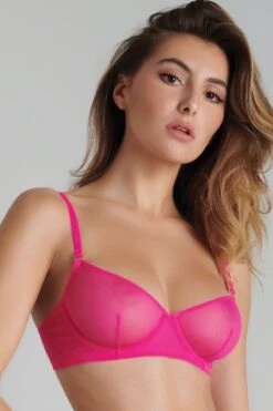 Maison Close - Corps A Corps Neon Balcony Bra - Pink/Gold -Exquisites Dessous-Geschäft MAISON CATANZARO CORPS A CORPS NEON BALCONETTE BH PINK 6 1280x1280