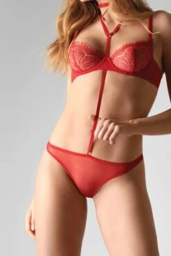 Maison Close - Accroche Coeur Harness Thong - Red