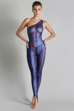 Maison Close - Blue Angel Open Catsuit - Metallic Blue