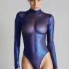 Maison Close - Blue Angel Thong Body - Metallic Blue 2 Maison Close - Blue Angel Thong Body - Metallic Blue -Exquisites Dessous-Geschäft MAISON CLOSE BLUE ANGEL LONG SLEEVE THONG BODY 4 1280x1280