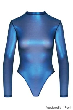 Maison Close - Blue Angel Thong Body - Metallic Blue -Exquisites Dessous-Geschäft MAISON CLOSE BLUE ANGEL LONG SLEEVE THONG BODY 7 1280x1280