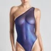 Maison Close - Blue Angel Open Thong Body - Metallic Blue -Exquisites Dessous-Geschäft MAISON CLOSE BLUE ANGEL ONE SHOULDER THONG BODY MESH 3 1280x1280