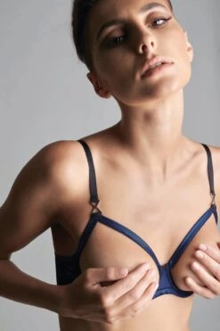 Maison Close - Blue Angel Open Bra - Metallic Blue