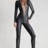 Maison Close - Chambre Noire Open Catsuit - Wetlook Black