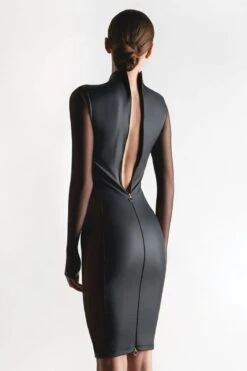 Maison Close - Chambre Noire Midi Dress - Wetlook Black -Exquisites Dessous-Geschäft MAISON CLOSE CHAMBRE NOIR KLEID 3 1280x1280