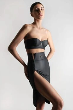 Maison Close - Chambre Noire Pencil Skirt - Wetlook Black