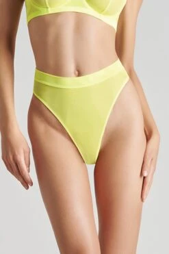 Maison Close - Corps A Corps Neon High Waist Thong - Yellow -Exquisites Dessous-Geschäft MAISON CLOSE CORPS A CORPS NEON HIGH WAIST THONG YELLOW 4 1280x1280