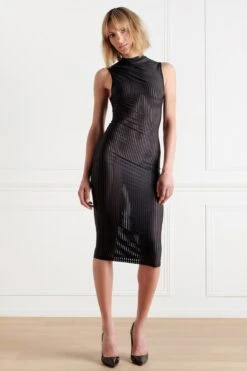 Maison Close - Bande à Part Long Dress - Black -Exquisites Dessous-Geschäft MAISON CLOSE LA FEMME AMAZONE BANDE A PART LONG DRESS BLACK 4 1280x1280