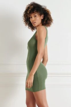 Maison Close - La Femme Amazone Mini Dress - Kaki 15 Maison Close - La Femme Amazone Mini Dress - Kaki -Exquisites Dessous-Geschäft MAISON CLOSE LA FEMME AMAZONE SHORT DRESS KAKI 2 1280x1280