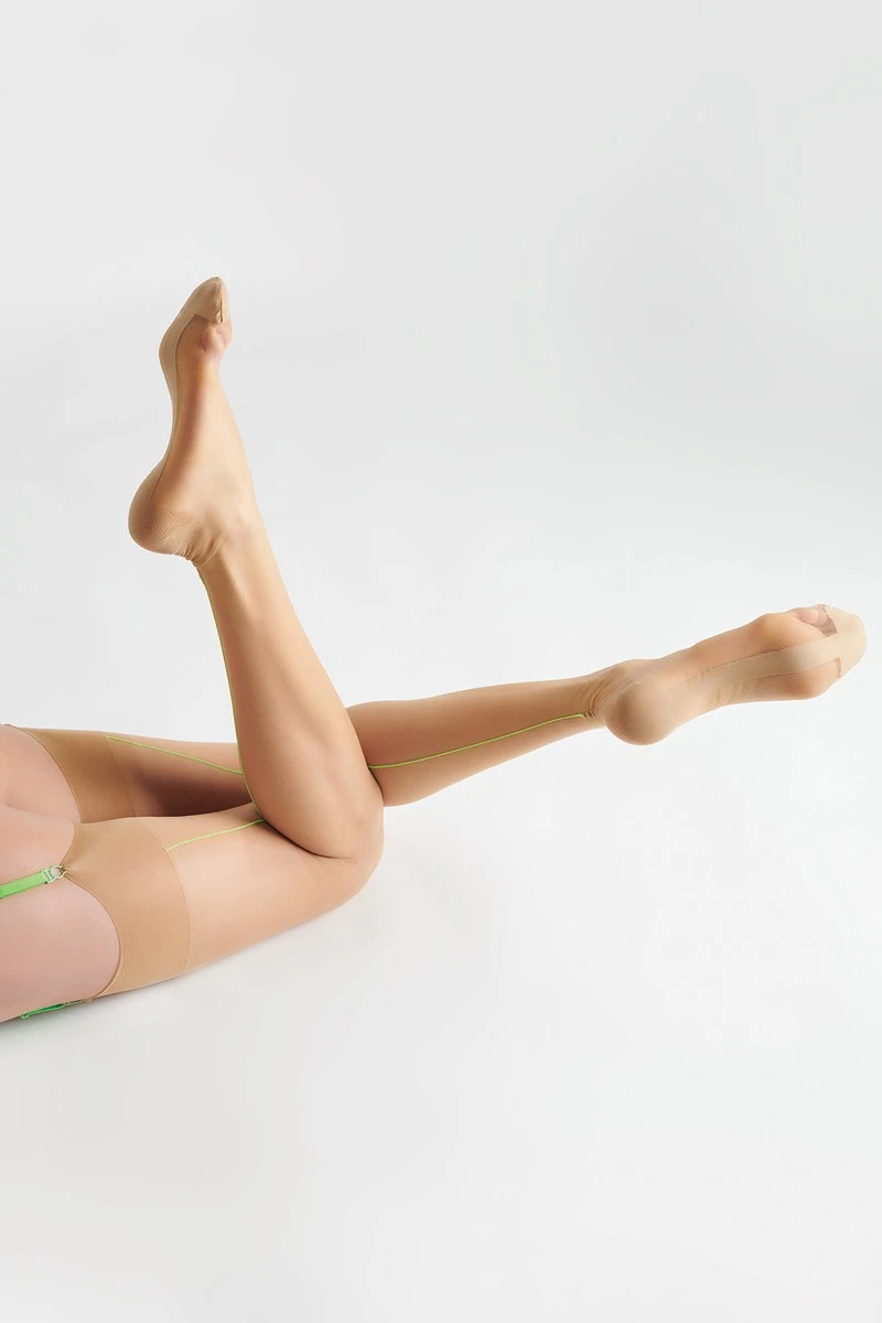 Maison Close - Sheer Thigh High Stockings - Nude Neon Green 8 Maison Close - Sheer Thigh High Stockings - Nude Neon Green – Bild 7