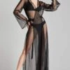 Maison Close - Madame Reve Mesh Kimono - Black