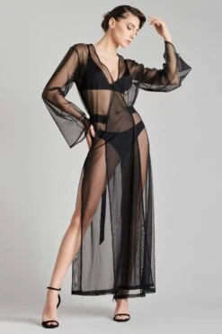Maison Close - Madame Reve Mesh Kimono - Black
