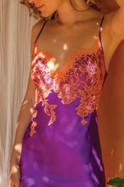 Marjolaine - Silk Slip Dress - 4NYM6101-9149 -Exquisites Dessous-Geschäft MARJOLAINE NYMPHE 4NYM6101 VIOLET APRICOT 1 1280x1280