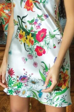 Marjolaine - Silk Slip Dress - 4OME0101-0102 -Exquisites Dessous-Geschäft MARJOLAINE OMERINE NEGLIGEE 4OME0101 0102 IMP BOUQUETS 2 1280x1280