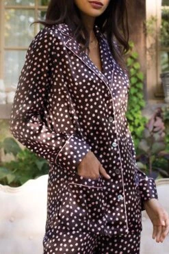 Marjolaine - Silk Pajama Set - 4MIT5501-0200 -Exquisites Dessous-Geschäft MARJOLAINE PYJAMA 4MIT5501 IMPRIME POIS 1 1280x1280