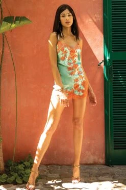 Marjolaine - Charlotte Silk Slip Dress - Turquoise/Coral 21 Marjolaine - Charlotte Silk Slip Dress - Turquoise/Coral -Exquisites Dessous-Geschäft MARJOLAINE SILK SLIP DRESS CHARLOTTE TUERKIS KORALLE 4 1280x1280