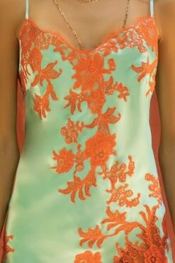 Marjolaine - Charlotte Silk Slip Dress - Turquoise/Coral 17 Marjolaine - Charlotte Silk Slip Dress - Turquoise/Coral -Exquisites Dessous-Geschäft MARJOLAINE SILK SLIP DRESS CHARLOTTE TUERKIS KORALLE 6 1280x1280