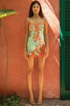 Marjolaine - Charlotte Silk Slip Dress - Turquoise/Coral 19 Marjolaine - Charlotte Silk Slip Dress - Turquoise/Coral -Exquisites Dessous-Geschäft MARJOLAINE SILK SLIP DRESS CHARLOTTE TUERKIS KORALLE 8 1280x1280