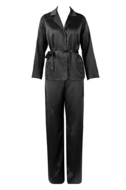 Marjolaine - Soie Unie Silk Pajama Set - Black -Exquisites Dessous-Geschäft MARJOLAINE SOIE UNIE PYJAMA BLACK 41 1280x1280