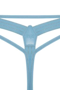 Marlies Dekkers - Gloria String - Airy Blue Gold Pinstripe -Exquisites Dessous-Geschäft MARLIES DEKKERS 36312 Gloria Airy Blue 4cm String Thong 13 1280x1280