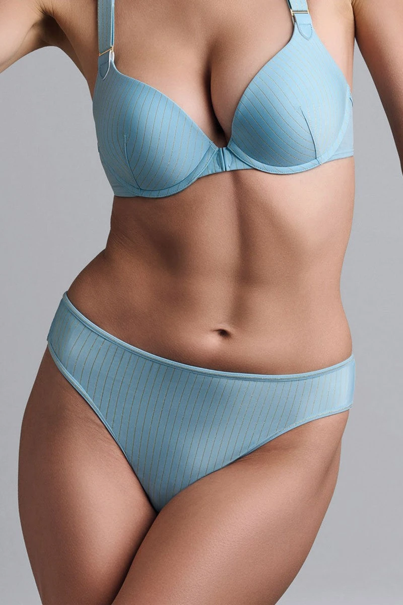 Marlies Dekkers - Gloria Brazilian Butterfly Brief - Airy Blue Gold Pinstripe 5 Marlies Dekkers - Gloria Brazilian Butterfly Brief - Airy Blue Gold Pinstripe – Bild 3