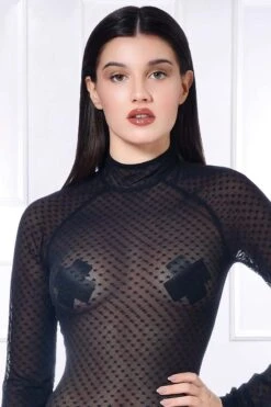 Maison Catanzaro - Azia Robe Little Hearts - Black -Exquisites Dessous-Geschäft PATRICE CATANZARO AZIA ROBE PETIT COEURS SCHWARZ 5 1280x1280