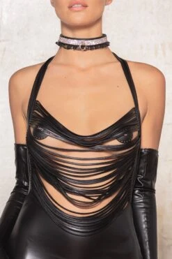 Maison Catanzaro - Calicia Wetlook Robe - Black -Exquisites Dessous-Geschäft PATRICE CATANZARO CALICIA ROBE 6 1280x1280