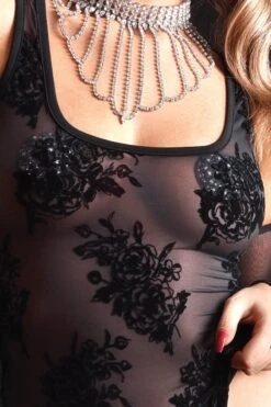 Maison Catanzaro - Kat Mesh Thong Body - Black -Exquisites Dessous-Geschäft PATRICE CATANZARO KAT BODY BLACK 4 1280x1280