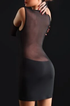 Maison Catanzaro - Ophelia Party Robe - Black -Exquisites Dessous-Geschäft PATRICE CATANZARO OPHELIA ROBE LYCRA BLACK 7 1280x1280