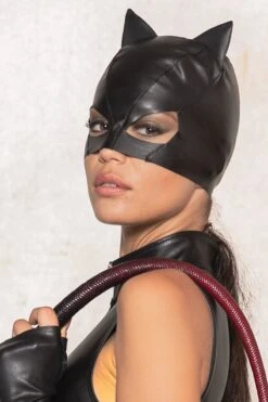 Maison Catanzaro - Wetlook Catwoman Mask - Black