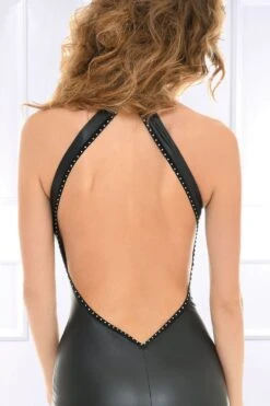 Maison Catanzaro - Poussycat Wetlook Robe - Black -Exquisites Dessous-Geschäft PATRICE CATANZARO POUSSYCAT ROBE LONG WETLOOK 6 1280x1280