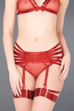 Bordelle Lingerie - Webbed Suspender Garter Belt - Red -Exquisites Dessous-Geschäft bordelle 2 3587 1280x1280