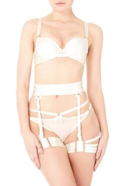 Bordelle Lingerie - Webbed Garters Set - Cream -Exquisites Dessous-Geschäft bordelle bondage webbed garter sigg01cr 4 3532 3532 1280x1280