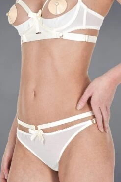 Bordelle Lingerie - Harness Thong G-String - Cream