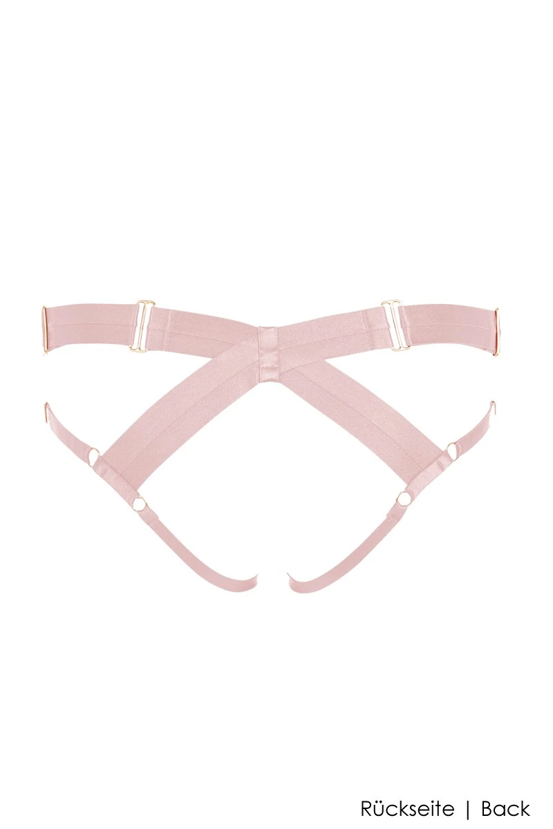 Bordelle Lingerie - Bondage Harness Brief Crotchless - Rose 8 Bordelle Lingerie - Bondage Harness Brief Crotchless - Rose – Bild 6